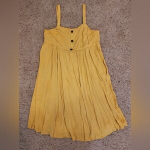 Torrid Yellow Dress Linen Like with Pockets